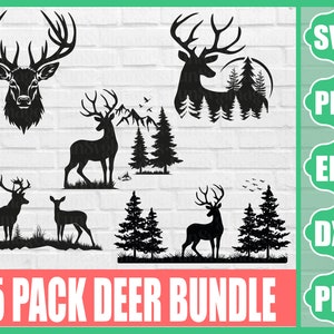 Deer SVG Bundle: Nature, Mountains, Animals (Digital Files)
