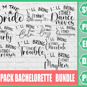 Bachelorette Party SVG Bundle: Bride & Bridal Party Designs (Digital Download)