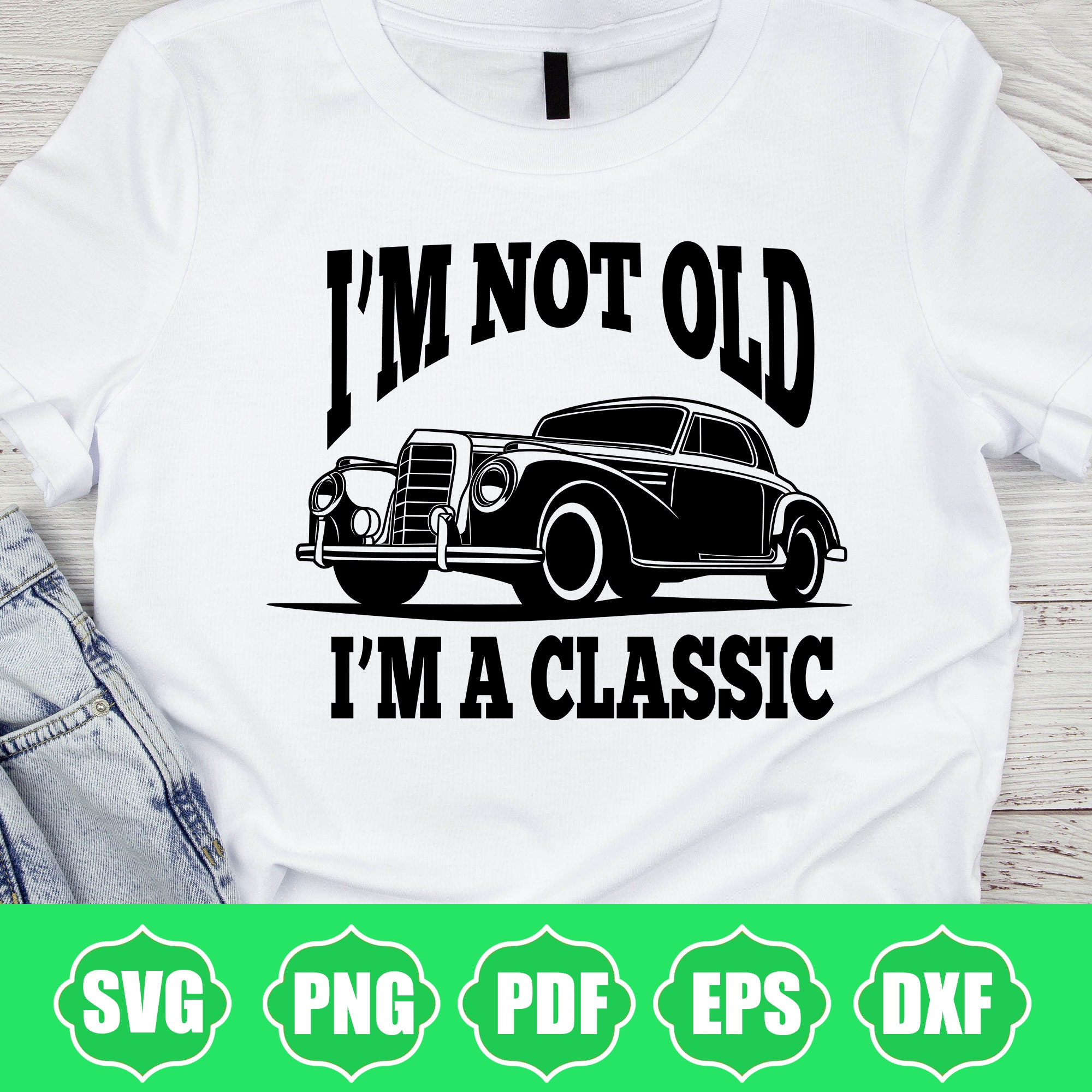 POFULL Kosmetiktasche 'I'm Not Old I'm Vintage' - Musik-Fan Geschenk, Baumwollleinen, 23x17 Cm