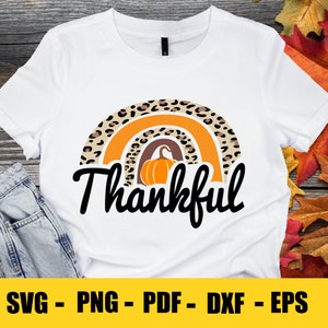 Rainbow Svg, Pumpkin Svg, Leopard Print Svg, Thankful Svg, Fall Cut Files, Thanksgiving Svg, Girls, Women Svg Dxf Eps Png, Silhouette Cricut