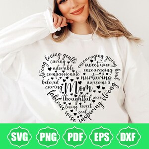 Mom Heart SVG: Mother&#39;s Day Typography (Digital Files)