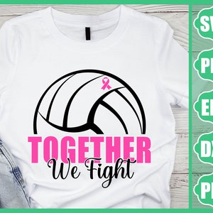 Volleyball Breast Cancer Awareness Ribbon Svg Png (Digital Files)