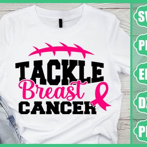 Tackle Breast Cancer Svg, Png, Eps, Pdf, Breast Cancer Svg, Cancer Awareness Svg, Breastcancer Svg, Football Cancer Svg, Fight Cancer Svg