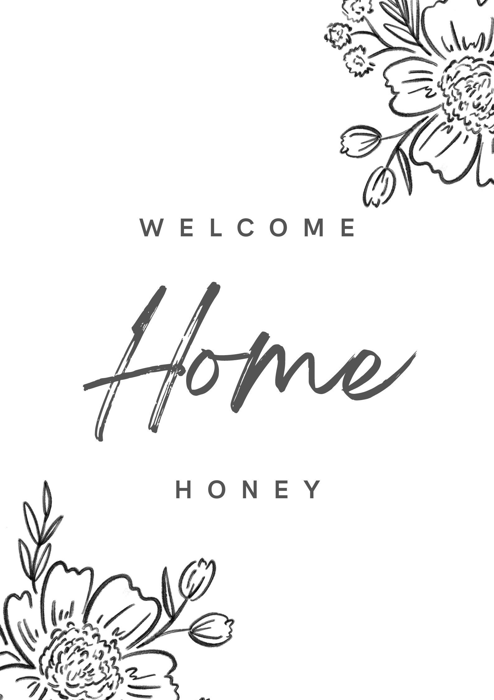 Home Honey Printable Decor Wall Art Etsy