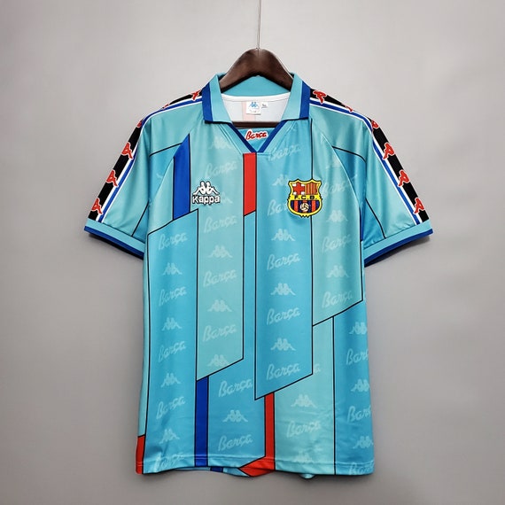 RetroFootballKit Retro Barcelona Away Football Soccer Jersey Shirt 96 / 97