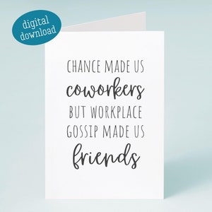 Coworker Geburtstagskarte zum Ausdrucken, lustige Coworker Bday Karte, Arbeit Bestie Abschied Coworker zum Ausdrucken, Verabschiedung, Klatsch Liebhaber Freunde