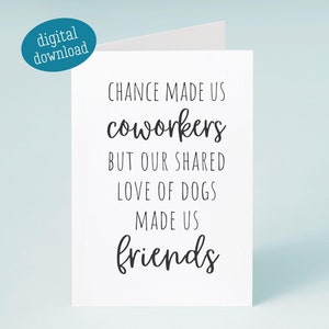 Cartão de aniversário para impressão Colega de trabalho, Cartão de aniversário engraçado para colega de trabalho, Melhor amigo do trabalho, Despedida de colega de trabalho para impressão, Deixando Adeus, Pare, Amigos amantes de cães