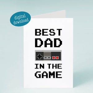Tarjeta imprimible del Día del Padre, Tarjeta de cumpleaños divertida para papá, Tarjeta de cumpleaños para papá para imprimir, Tarjeta de último minuto para el Día del Padre, El mejor papá del juego