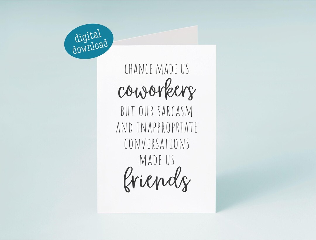 Small Cards Rude Co Worker Funny Sarcastic Coworker Card: Work Bestie Farewell (digital Download ...