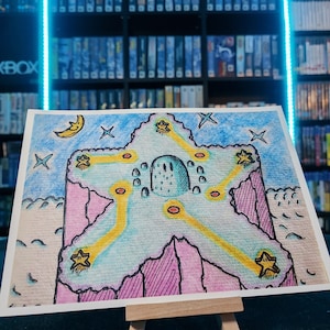 Star World (Super Mario World Secret) A5 Physical Print