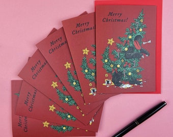 Xmas Tree Monster Card (Pack of 6)