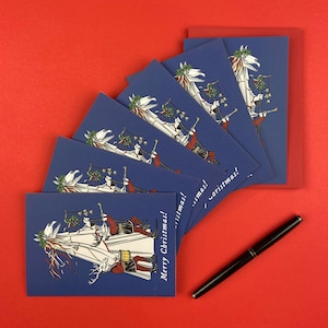 Cartão de Natal Mari Lwyd (pacote com 6)