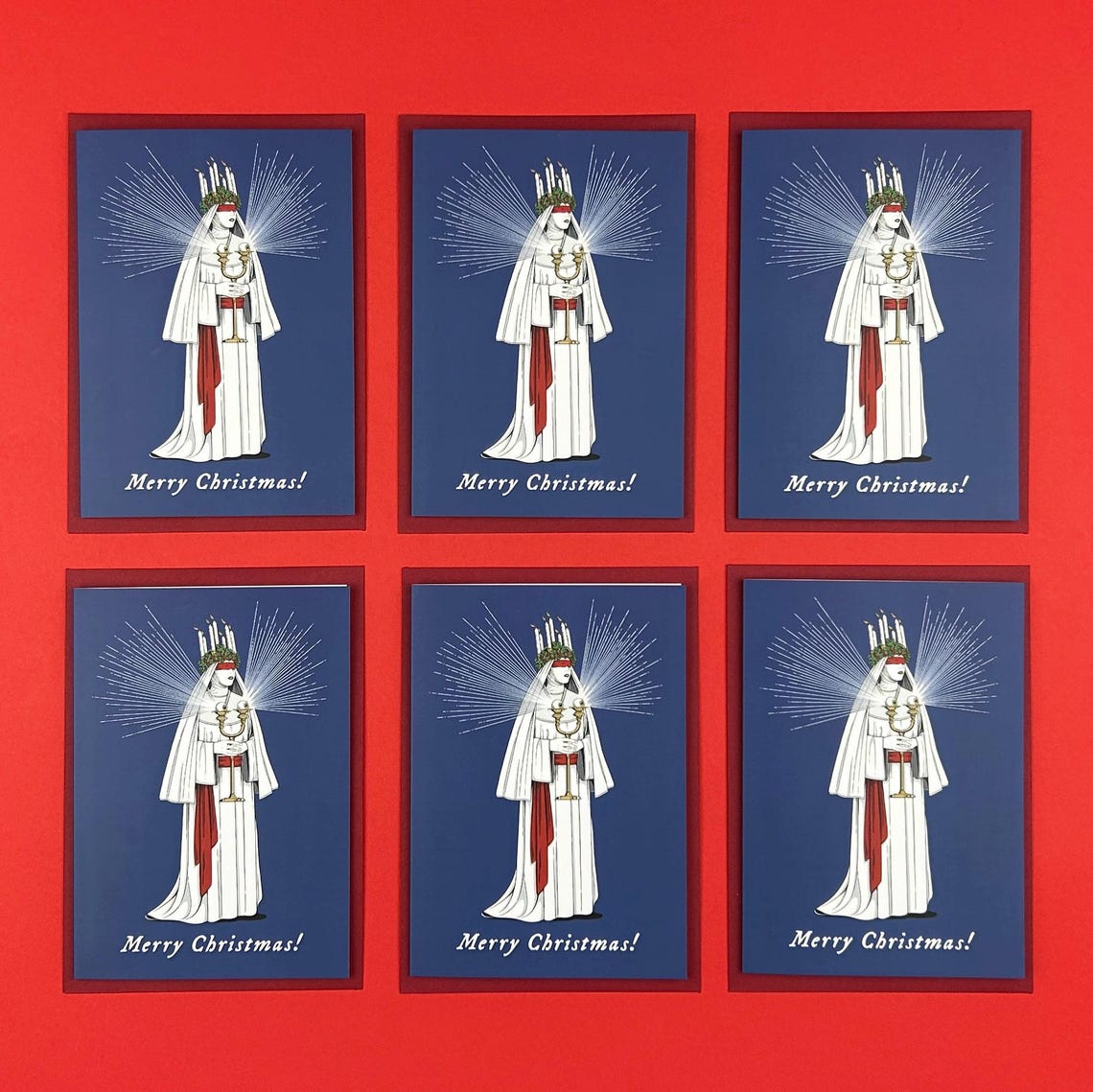 Santa Lucia Bilingual Prayer Card With Magnetic Sleeve - English/Spanish Religious Card