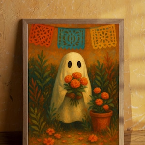 Mexican Folk Art Ghost Print: Dia de los Muertos, Papel Picado (Digital Download)