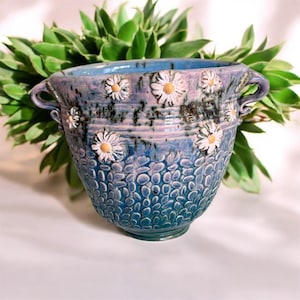 Wall or fence hanging planter with drainage.