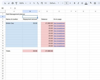 Debt tracker spreadsheet tool debt management planner google sheets excel spreadsheet budget planner credit tracker