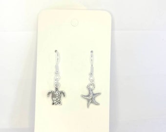 Handmade earrings - ocean theme earrings - sea theme earrings - turtle earring - starfish earring - handmade jewellery - sea inspired