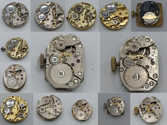 Lot of 14 Watch Mechanisms and Parts - image 2