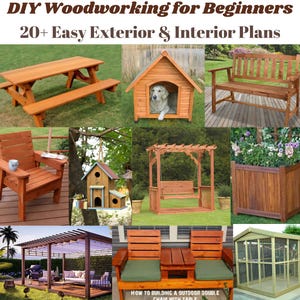 Plans de bricolage de meubles en bois, plans de construction en bois pour débutant, instructions étape par étape, téléchargement immédiat au format PDF