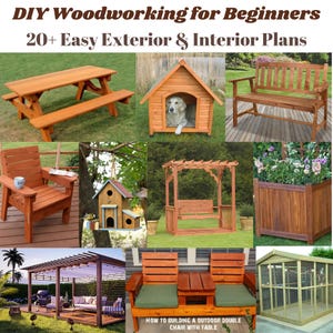 DIY Woodworking Furniture Plans, Wood Build Plans for Beginner, Step by Step Instructions, PDF Instant Download