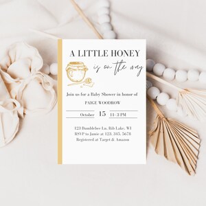Minimalist Baby Invitation- Customizable- Digital Download
