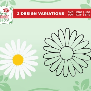 Daisy Flower SVG PNG, Retro Daisy SVG, Daisy Svg, Flower Svg files for cricut, Clipart Cut files for Cricut Cameo, Vector Cutfile,printables