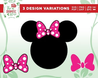 Mouse head SVG, Bow svg, Mouse SVG, baby girl svg, Mouse Bow SVG, cartoon svg, kids svg, boho svg, holiday svg, onesie svg, cricut,vinyl,cnc