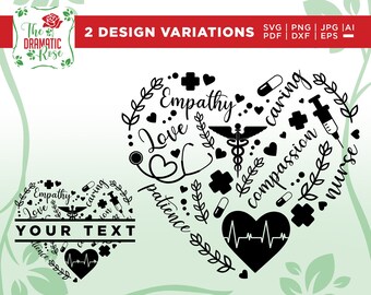 nurse adjectives and icons svg, Files for cutting machines, digital clipart, nurse life, nurse svg, heart, needle, logo, stethoscope