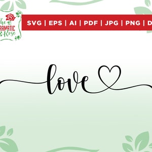 Script d'amore con cuore svg, file di taglio per cricu, t parola d'amore, calligrafia, svg, png, clipart, immagine stampabile per uso commerciale,