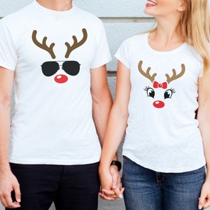 Pärchen Weihnachtspullover svg, Lustiges Passendes Rentier Sweatshirt svg, Rentier svg, Pärchen svg, Paar svg,