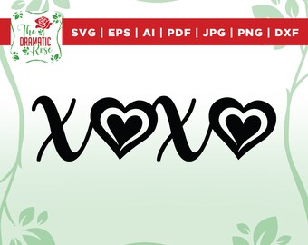 Hugs and Kisses SVG PNG PDF, Xoxo Svg, Heart Svg, Valentines Svg, Love Svg, Valentine Shirt Svg, Hello Valentine Shirt, Valentine's Day Svg,