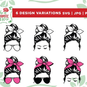 Messy Bun svg, Messy Bun Bundle, Momlife svg, mom skull svg, Mom Life svg, mom and daughter svg, Mom life Kid Life Png, glasses svg, Cricut