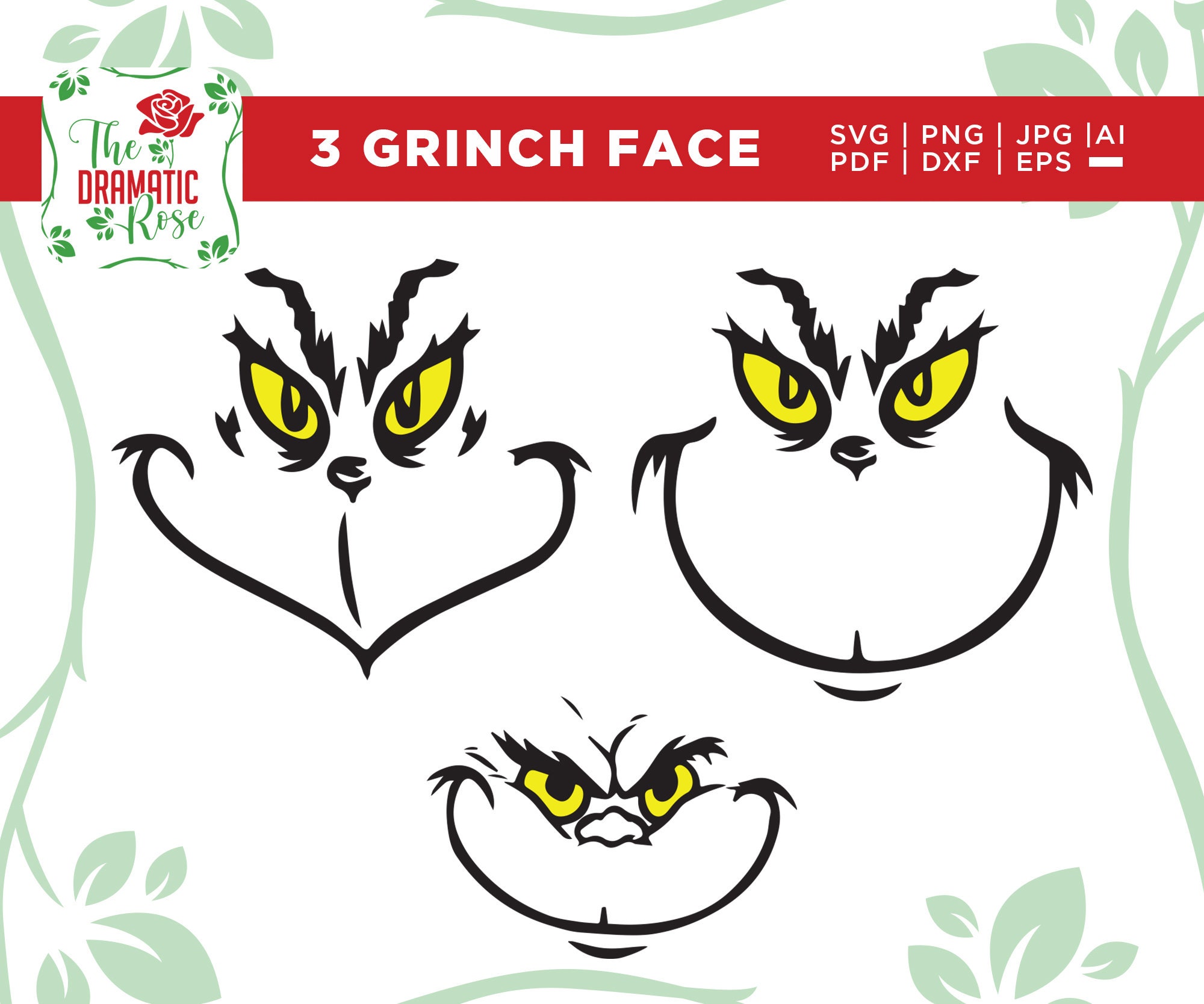 Grinch Gesicht Svg Grinch SVG Grinch Gesicht Silhouette Etsy.de