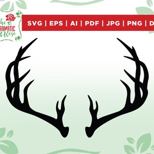 Reindeer Antlers Svg, Deer Antlers Svg, Vector Cut file for Cricut, Silhouette, Decal, Sticker, Vinyl, Pdf, Png, Eps, Dxf, files for cricut