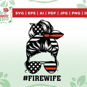 Pão bagunçado de esposa de fogo svg, Esposa de bombeiro svg, Momlife svg, esposa svg, mãe svg, mamãe svg, Pão bagunçado de vida de mãe svg, cricut, silhueta, vinil