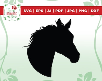 Horse Head Svg, Horse Svg, Stallion Svg, Horse Lover, Vector Cut file for Cricut, Silhouette, Pdf, Png, Eps, Dxf, Decal, Sticker, Vinyl, Png