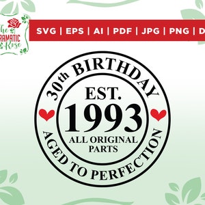 30th birthday svg, 30th svg, Old Number 30 svg, 30th Cut File for Cricut, Aged to Perfection svg, Printable, Silhouette, cut files, cricut