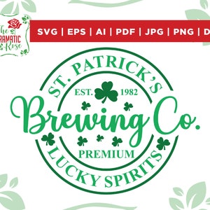 Brewing co.svg, St. Patricks Brewing co.svg, svg fortunato, giorno di San Patrizio svg, Buon giorno di San Patrizio, file per cricut, vinile, PNG, EPS