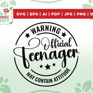 Achtung Offizielle Teenager svg, Offizielle Teenager svg,13. Geburtstag svg,Geburtstag Mädchen svg,13. Geburtstag svg,druckbar,Silhouette,Cricut,Vinyl
