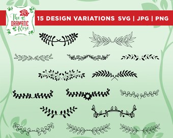 Greenery Vines svg, Greenery Vines svg Bundle, Floral Bouquet, SVG, PNG, Leaf Divider SVG, Border, Decorative Border, Frame svg,cricut,vinyl