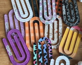 Jumbo Paperclip Bookmarks, Personalized paperclips