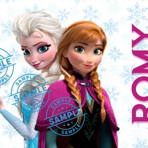 Kids 12oz Water Bottle One Click Pop Up Straw Personalized Princess, Ice Princess, Frozen image 8