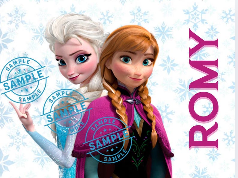 Kids 12oz Water Bottle One Click Pop Up Straw Personalized Princess, Ice Princess, Frozen image 8