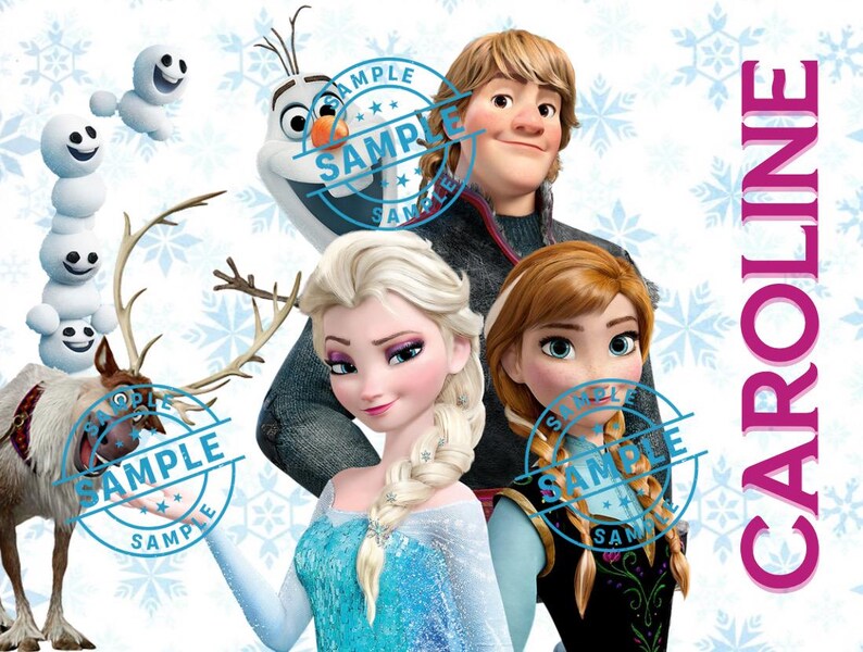 Kids 12oz Water Bottle One Click Pop Up Straw Personalized Princess, Ice Princess, Frozen Sisters & Friends