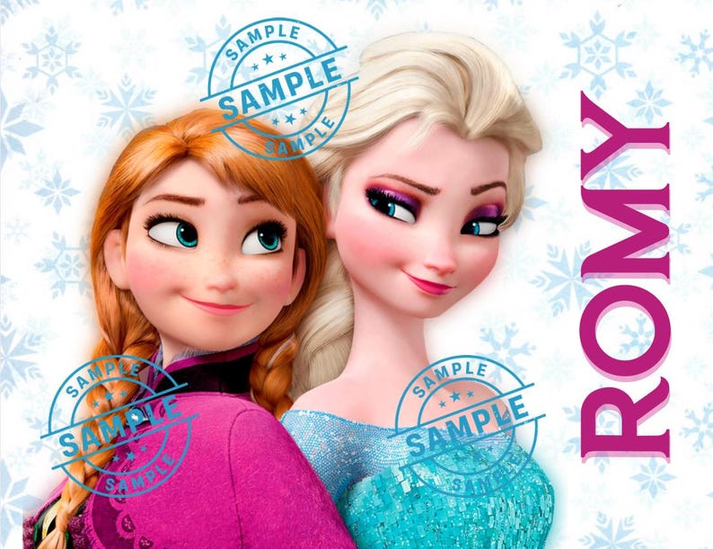 Kids 12oz Water Bottle One Click Pop Up Straw Personalized Princess, Ice Princess, Frozen Sisters 2