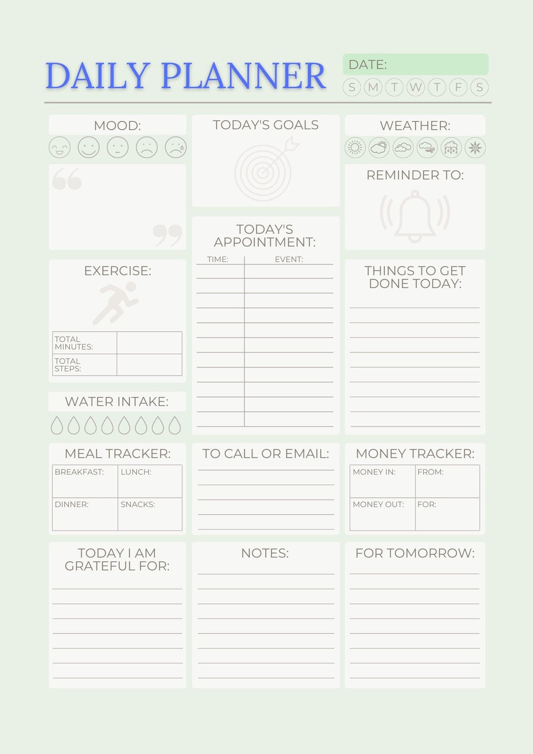 Daily to Do List Printable, Instant Download, Minimal Productivity ...