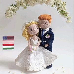 WEDDING pattern pack. Crochet doll pattern pack, amigurumi doll pattern pack. PDF English/Hungarian