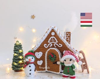 Gingerbread House pattern pack. Amigurumi pattern pack. Crochet pattern pack. PDF English/Hungarian