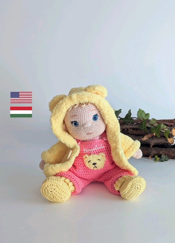 LOTTIE in Warm Clothes Crochet Doll Pattern, Amigurumi Doll