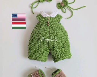 Outfit for Alice Doll Crochet Pattern. Amigurumi Doll Outfit Pattern for a doll 33 cm, for Alice Doll. (English, Hungarian)